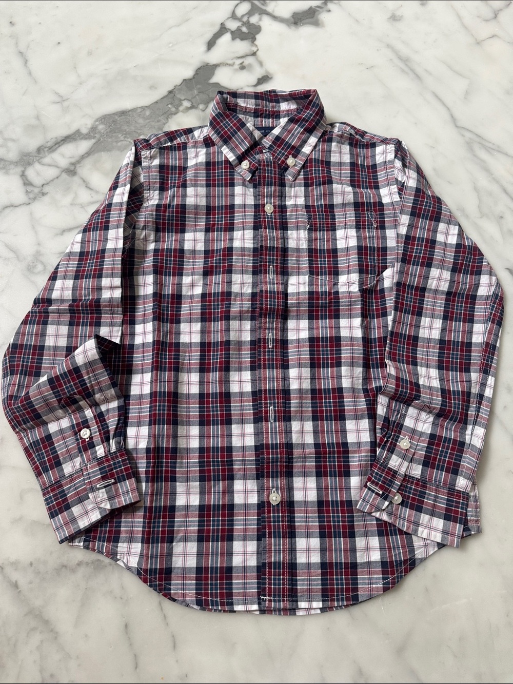 Janie and Jack Red, White & Blue Button-Down